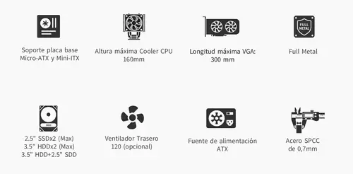 CAJA MATX M100 USB-C 3.2 GEN1 FULL METAL MESH S/FTE - Imagen 9