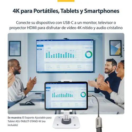 Adaptador USB C a HDMI de Vídeo 4K 60Hz - HDR10 - Conversor Tipo Llave USB Tipo C a HDMI 2.0b Dongle - Convertidor USBC con Modo Alt de DP a Monitor TV o Proyector - Imagen 9
