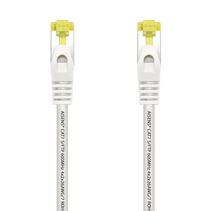 Cable De Red Latiguillo RJ45 LSZH Cat.7 600 MHz S/FTP PIMF AWG26, Blanco, 1.0 m