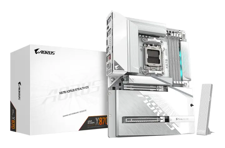 X870 AORUS STEALTH ICE Placa Base  Compatible con procesadores ..