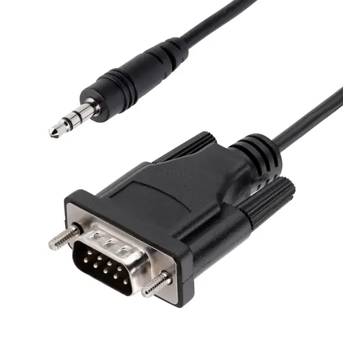 Cable de 1m Serie DB9 a 3,5mm para la Configuración de Dispositivos Serie - Cable RS232 DB9 macho a 3,5 mm para Calibrar Dispositivos a Través de la Toma de Audio - Imagen 1