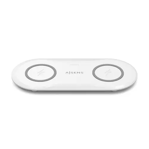 AISENS Cargador Inalambrico USB C 15W 2 en 1 Para Movil Auriculares  Blanco - Imagen 2