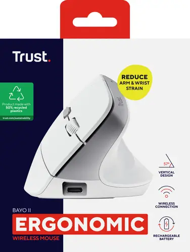 Bayo II ratón Oficina mano derecha RF inalámbrico Óptico 2400 DPI - Imagen 8