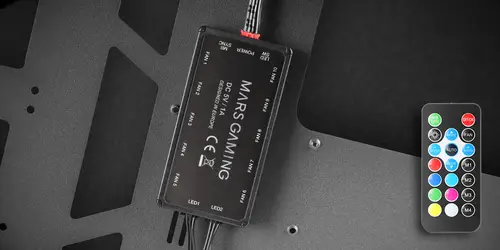 MC-TITAN, Caja Gaming RGB XXL ATX, Doble Tira LED e Iluminación Frontal ARGB, Hub Iluminación + Mando a Distancia, Compatible con Placas Base ARGB, Soporte Refrigeración Líquida, Blanco - Imagen 3