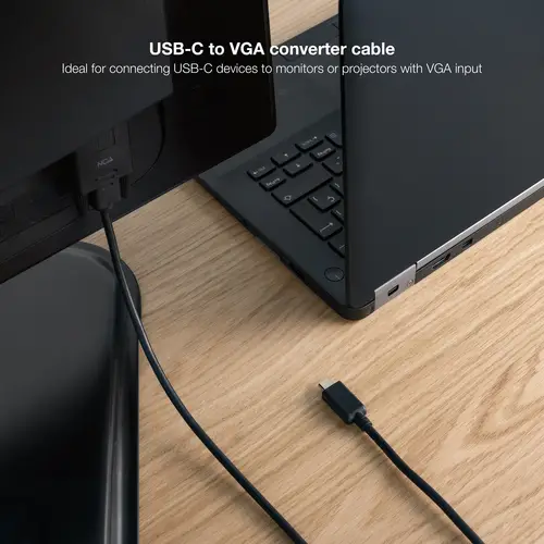 Cable Conversor USB-C/M a VGA/M, 1.8 m, Negro - Imagen 4