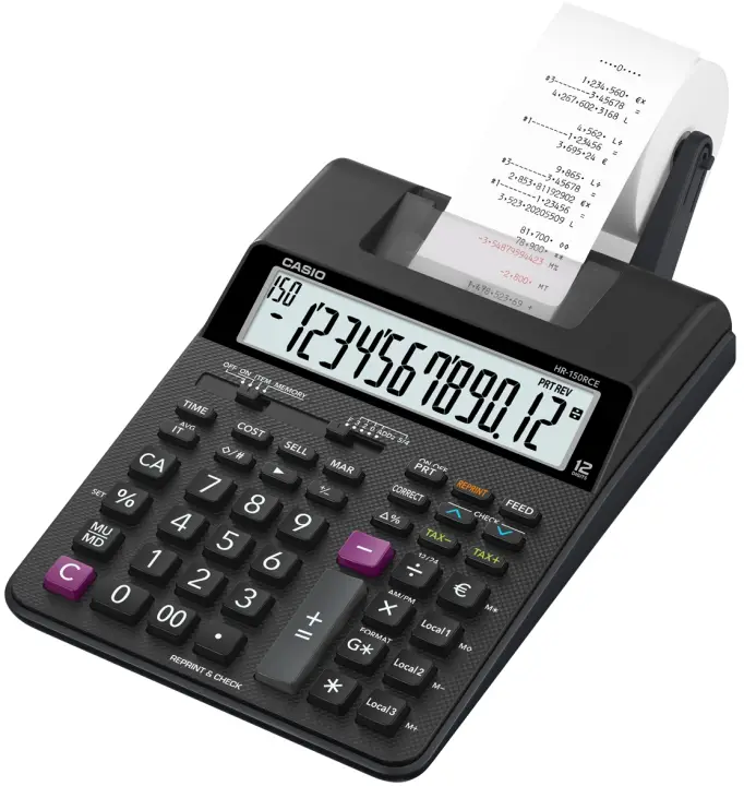 HR-150RCE calculadora Escritorio Calculadora de impresión Negro