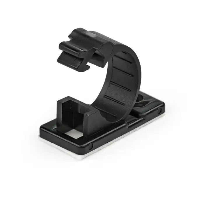 100 Clips de Gestión de Cableado Adhesivos - Negro - Organizador..