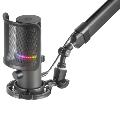 MMIC-XT, Micrófono de Estudio Profesional Alta Definición 192Khz 24-bit, Brazo Omnidireccional, Soporte Antivibración, Filtro Pop Malla Metálica, Negro - Imagen 2