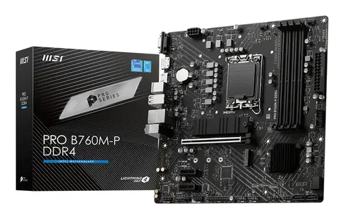 PRO B760M-P DDR4 placa base Intel B760 LGA 1700 micro ATX - Imagen 1