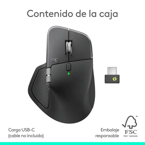 MX Master 4, ratón inalámbrico ergonómico con respuesta háptica avanzada, desplazamiento ultrarrápido, carga USB-C, Bluetooth, Windows, macOS grafito - Imagen 24