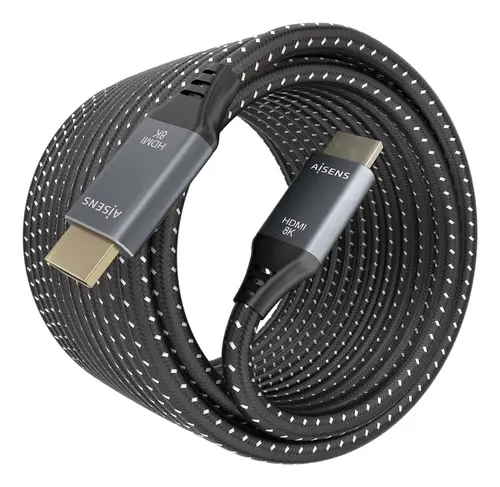 Cable HDMI V2.1 ultra alta velocidad / HEC 8K@60Hz 48Gbps, A/M-A/M, Gris/Negro, 7.0m - Imagen 2