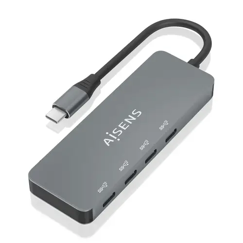 Hub USB 3.2 Gen2 10G USB-C, USB-C/M-4xUSB-C/H, Gris, 15cm - Imagen 1
