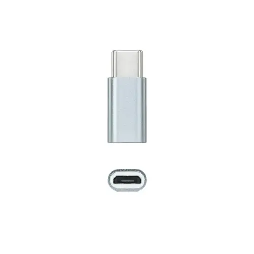 Adaptador USB-C a Micro USB, USB-C/M-Micro B/H, Aluminio, Gris - Imagen 2
