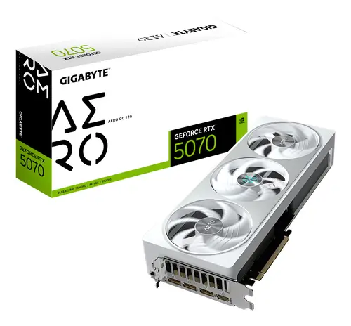 GeForce RTX 5070 AERO OC 12G Tarjeta Gráfica - 12GB GDDR7, 192 bits, PCI-E 5.0, 2625 MHz Core Clock, 3 x DP 2.1a, 1 x HDMI 2.1b, NVIDIA DLSS 4, GV-N5070AERO OC-12GD - Imagen 1
