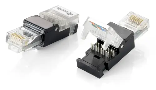 121165 conector RJ-45 Negro, Transparente - Imagen 1