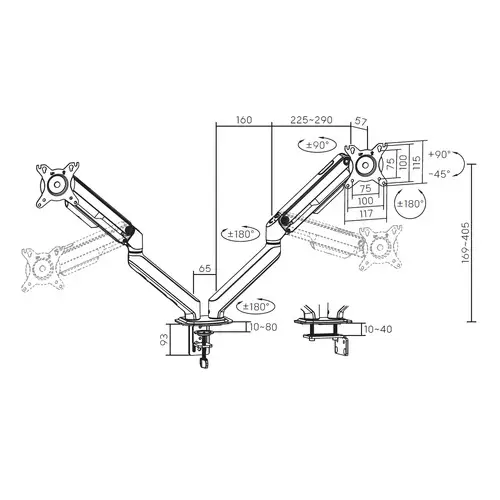 EW1491 soporte para monitor 86,4 cm (34") Escritorio Negro - Imagen 5
