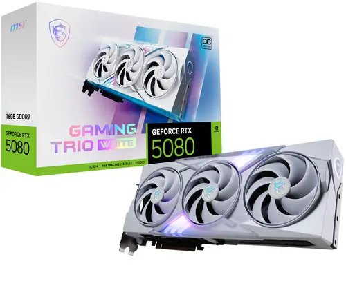 GAMING GEFORCE RTX 5080 16G TRIO OC WHITE tarjeta gráfica NVIDIA 16 GB GDDR7 - Imagen 1