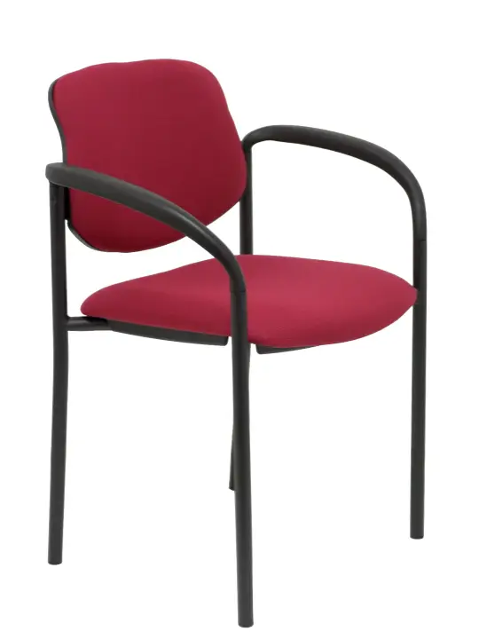 Silla fija Villalgordo bali granate chasis negro con brazos