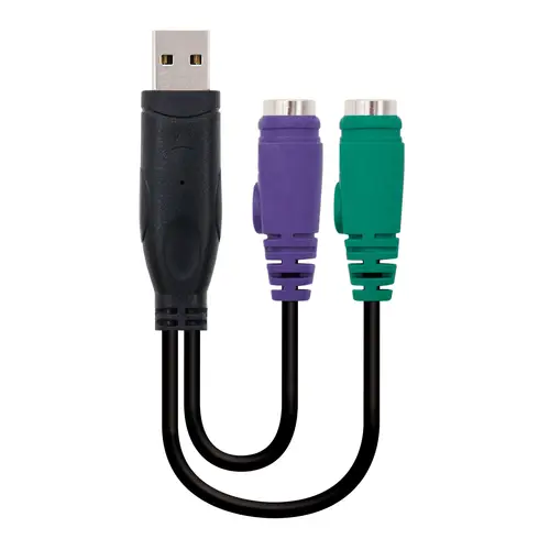CONVERSOR PS/2(TECLADO+RATON) A USB, TIPO 2xPS/2/H-A/M, 15 CM - Imagen 1