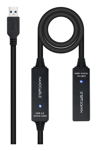 Cable USB 3.0 prolongador con amplificador, tipo A/M-A/H, 15m - Imagen 1
