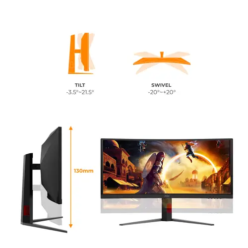 G4 CU34G4CA pantalla para PC 86,4 cm (34") 3440 x 1440 Pixeles Wide Quad HD Negro, Rojo - Imagen 4