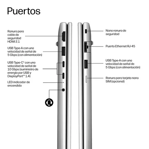 DU1C6AT ordenador portatil AMD Ryzen 7 250 Portátil 40,6 cm (16") WUXGA 32 GB LPDDR5x-SDRAM 512 GB SSD Wi-Fi 7 (802.11be) Windows 11 Pro Plata - Imagen 4