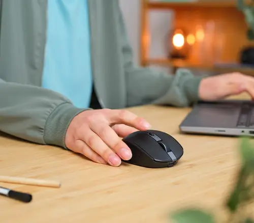 Ozaa ratón Oficina mano derecha RF Wireless + Bluetooth Óptico 3200 DPI - Imagen 8