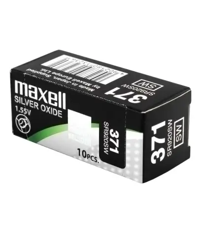MAXELL MICRO PILAS PLANAS ÓXIDO DE PLATA 1,55V - SR0920SW 371 CAJA 10U