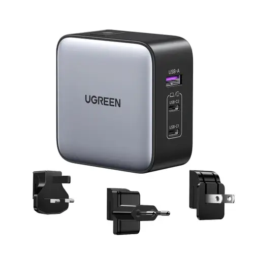 65W Nexode GaN Auriculares, Teléfono móvil, Portátil, Reloj inteligente, Tableta Gris USB Carga rápida Interior - Imagen 1