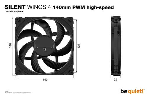 SILENT WINGS 4 | 140mm PWM high-speed Carcasa del ordenador Ventilador 14 cm Negro 1 pieza(s) - Imagen 5