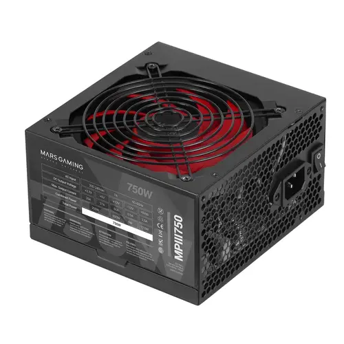 MPIII750, Fuente Alimentación PC ATX 750W, 5 Años de Garantía, 85% Eficiencia, Sistema Digital APFC, Ventilador FDB 120mm AI-RPM, Tecnologías DC-DC y SMD, Cables Planos Extralargos, Negro - Imagen 1