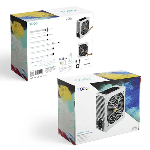 TQAPOLO-550SP unidad de fuente de alimentación 550 W 20+4 pin ATX ATX Plata - Imagen 2