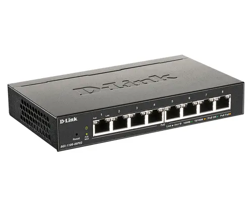 DGS-1100-08PV2/B Gestionado L2/L3 Gigabit Ethernet (10/100/1000) Energía sobre Ethernet (PoE) Negro - Imagen 2