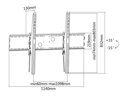 650322 Soporte de pared para TV curva inclinable de 60"-100 - Imagen 5