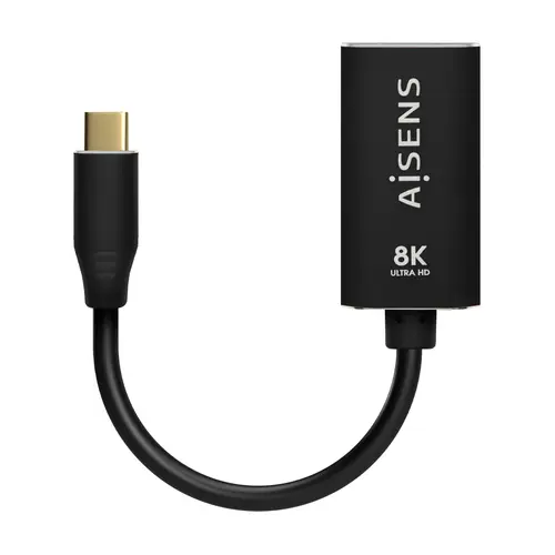 Conversor Aluminio USB-C a Displayport 8K@60Hz, USB-C/M-DP/H, Negro, 15cm - Imagen 2