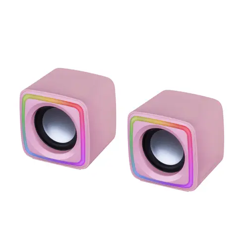 MSCUBEP Rosa, Altavoces Gaming RGB Compactos, Procesador Sonido DSP 8W, Control Volumen - Imagen 4
