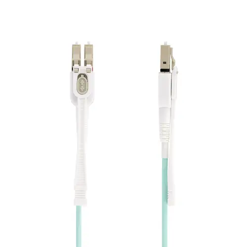 Cable de Fibra Óptica Multimodo LC a LC (UPC) OM4 de 10m - con Pestillos - 50/125µm - Redes de 100G - Resistente a los Dobleces - Low Insertion Loss - LSZH - Imagen 2