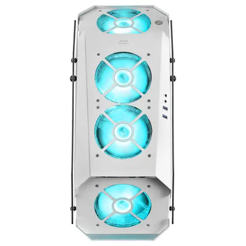 MC51W, Caja PC Gaming ATX, Doble Cristal Templado, 5x Ventilador RGB 12cm, Blanco - Imagen 8