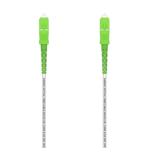 Cable Fibra Óptica Latiguillo G657A2 3.0 9/125 SMF Simplex CPR DCA LSZH, SC/APC-SC/APC, Blanco, 30 m - Imagen 1