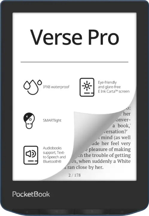 Verse Pro lectore de e-book Pantalla táctil 16 GB Wifi Negro, Az..