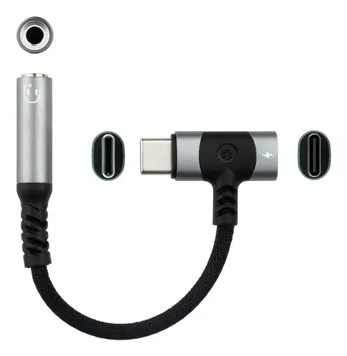 10.24.1207 cambiador de género para cable USB-C + USB-C 3.5 mm Negro - Imagen 2