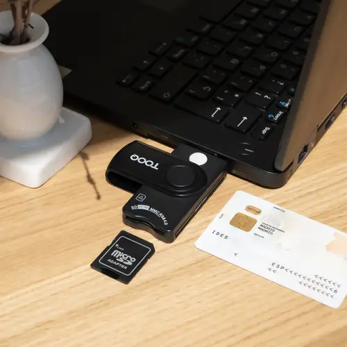Lector Tarjetas Inteligentes, DNI Electrónico, SIM, SD, SF, USB-A, Negro - Imagen 3