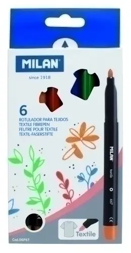 MARCADOR TEXTIL MILAN ESTUCHE de 6 - Pack de 6 unidades