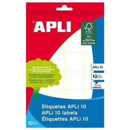 APLI ETIQUETAS ADHESIVAS 36X40MM ESCRITURA MANUAL C/ROMOS 12 X 10H BLANCO
