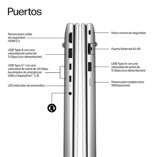 DU1C5AT ordenador portatil AMD Ryzen 5 220 Portátil 40,6 cm (16") WUXGA 16 GB LPDDR5x-SDRAM 512 GB SSD Wi-Fi 7 (802.11be) Windows 11 Pro Plata - Imagen 2