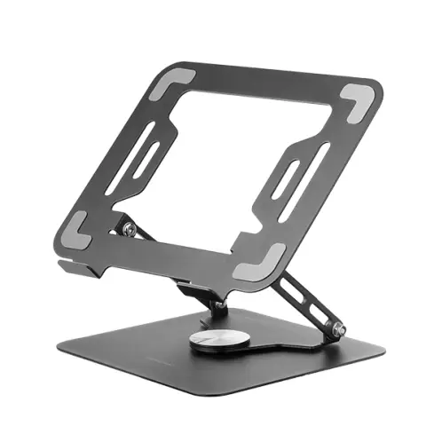 MA-RSN, Soporte para Portátiles y Tablets hasta 17", Ajuste en Altura + Inclinación + Rotación 360º, Stand Estructura Acero, Almohadillas Antideslizantes, Diseño Plegable Portátil, Negro