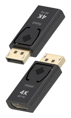 Conversor DisplayPort a HDMI 4K@60HZ, DP/M-HDMI/H, Negro - Imagen 2
