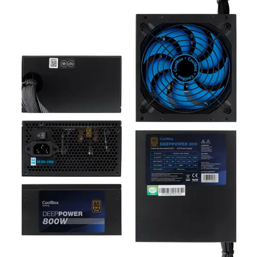 Fuente de alimentación ATX DeepPower 800W 80 Plus Bronze 14CM Full Range - Imagen 2