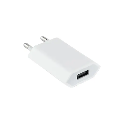 MINI CARGADOR USB PARA IPOD IPHONE,5V-1A, BLANCO - Imagen 1