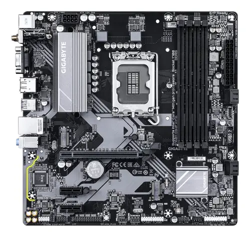 B760M D3HP WIFI6 Placa base - Compatible con procesadores Intel Core 14ª generación, VRM digital de 4+1+1 fases, hasta 5600 MHz DDR5, 2x M.2 PCIe 4.0, Wi-Fi 6, LAN GbE, USB 3.2 Gen 1 - Imagen 2